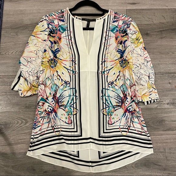 BCBG MaxAzria Haida Silky Tunic Top Size XS - Picture 3 of 16